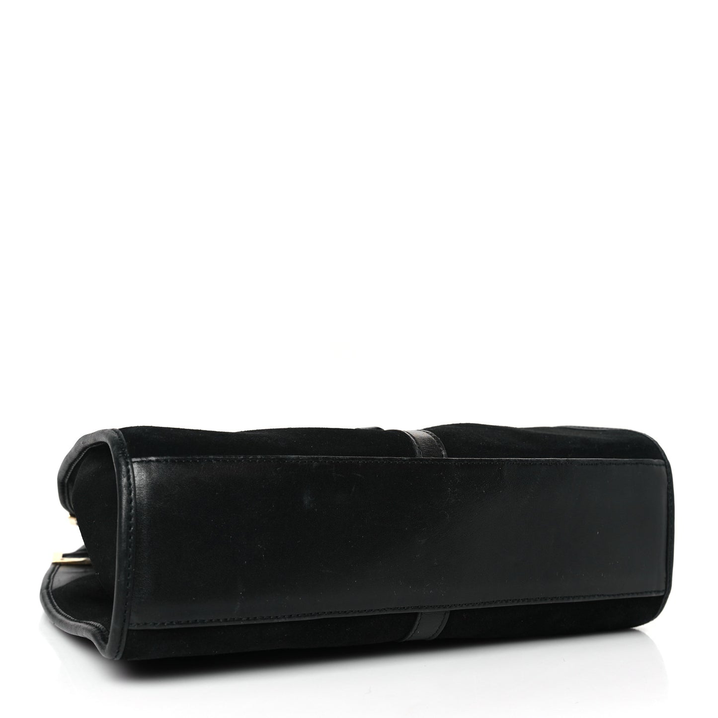 Suede Bardot Shoulder Bag Black