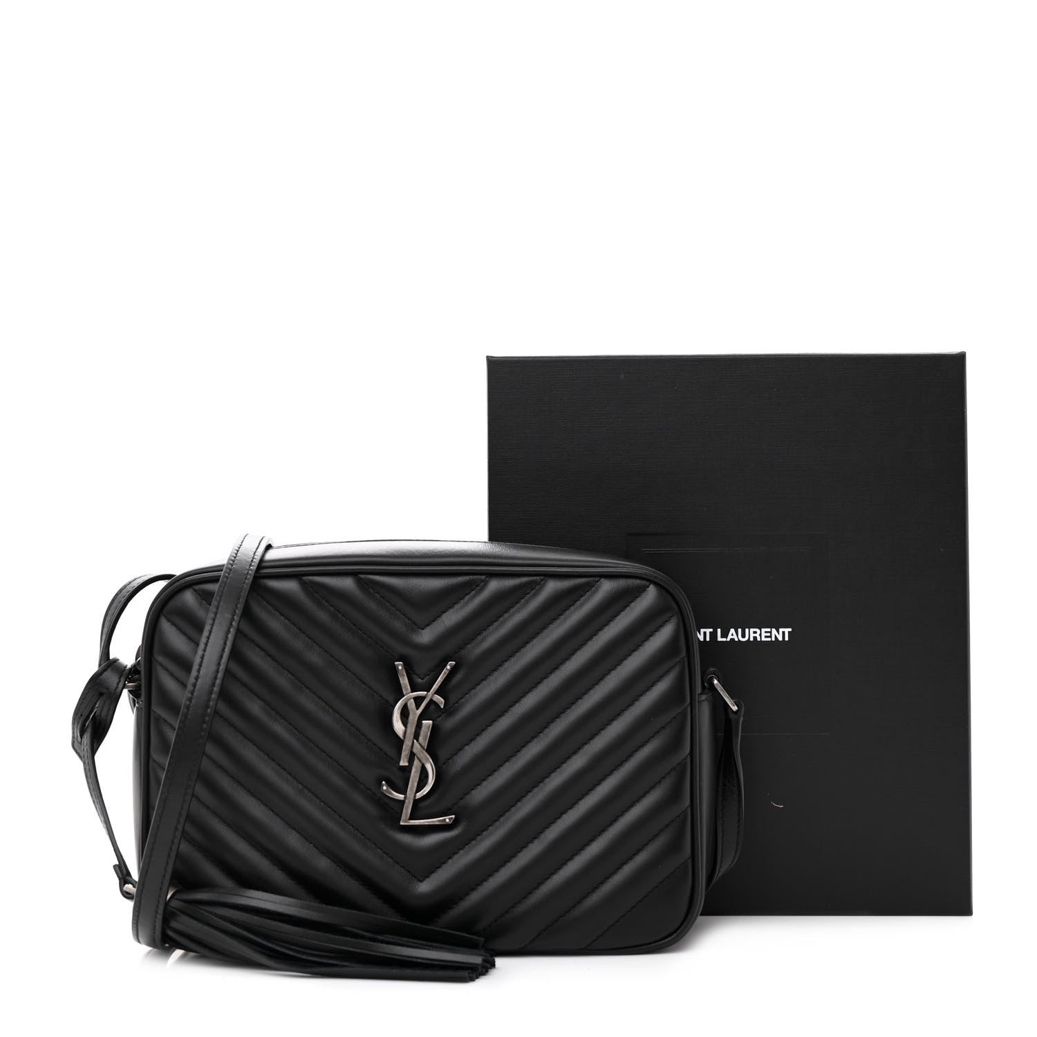 Saint Laurent Calfskin Matelasse Monogram Lou Camera Bag Black 11 of 11