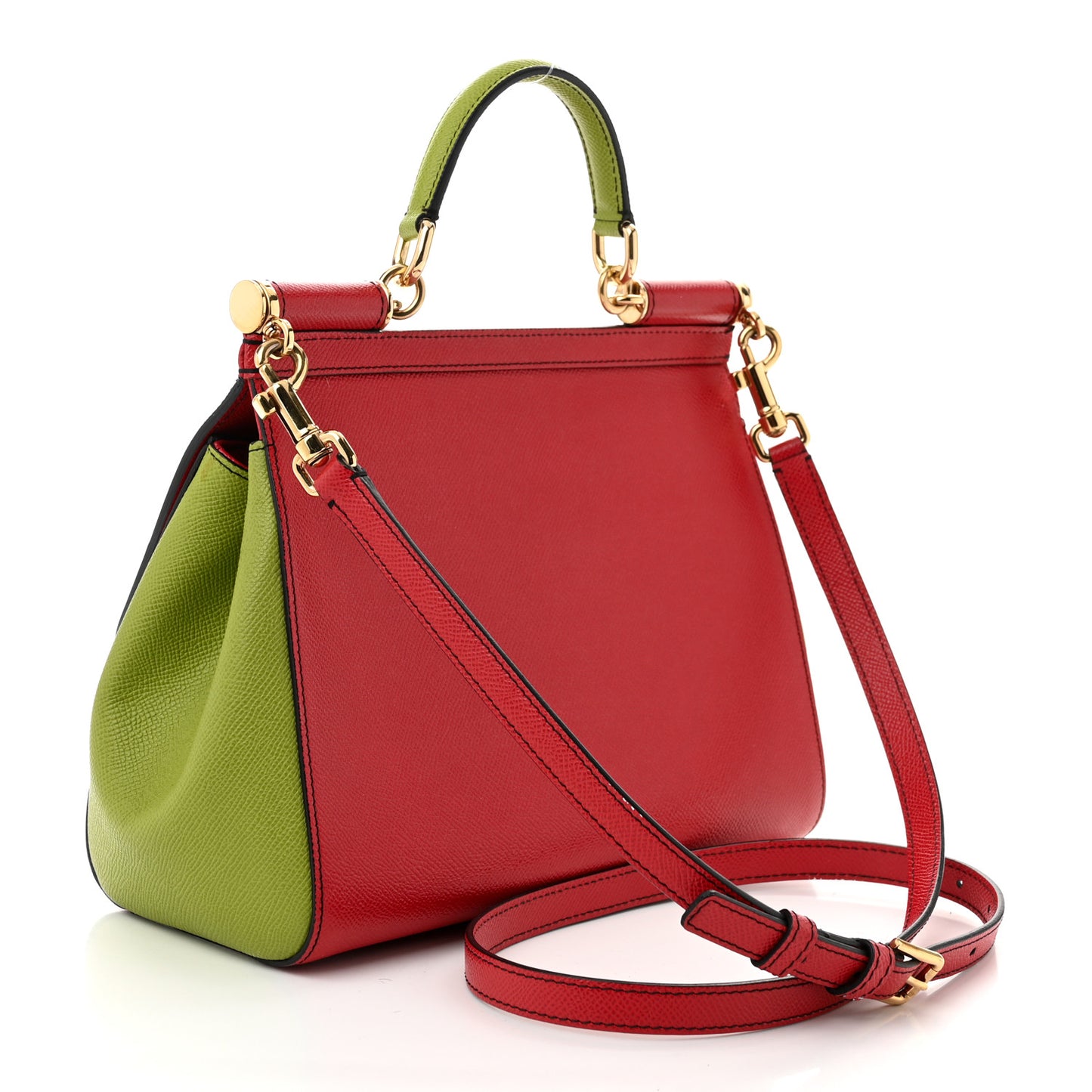 DOLCE GABBANA Calf Hair Leopard Print Miss Sicily Satchel Multicolor