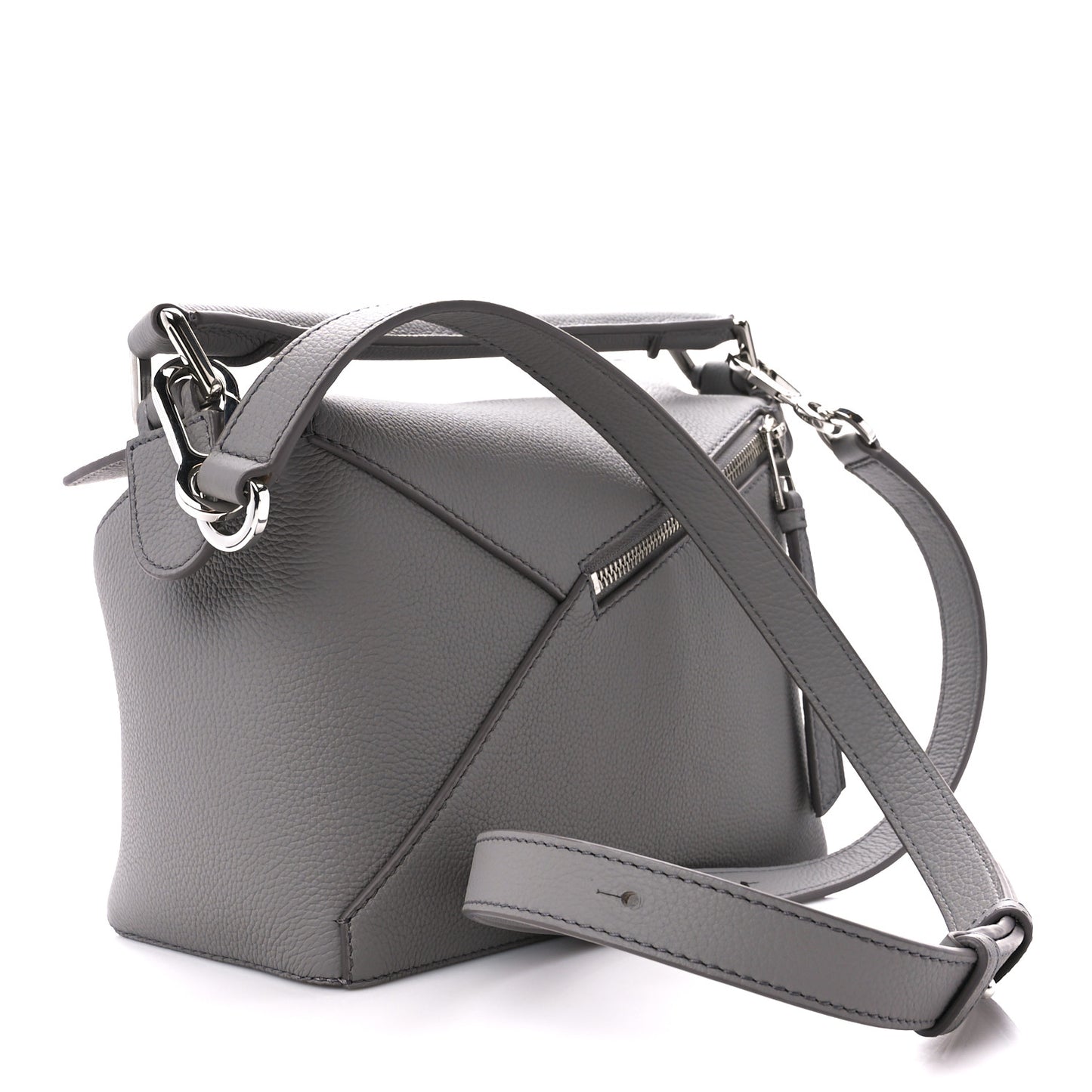 Soft Grained Calfskin Small Puzzle Edge Bag Pearl Grey