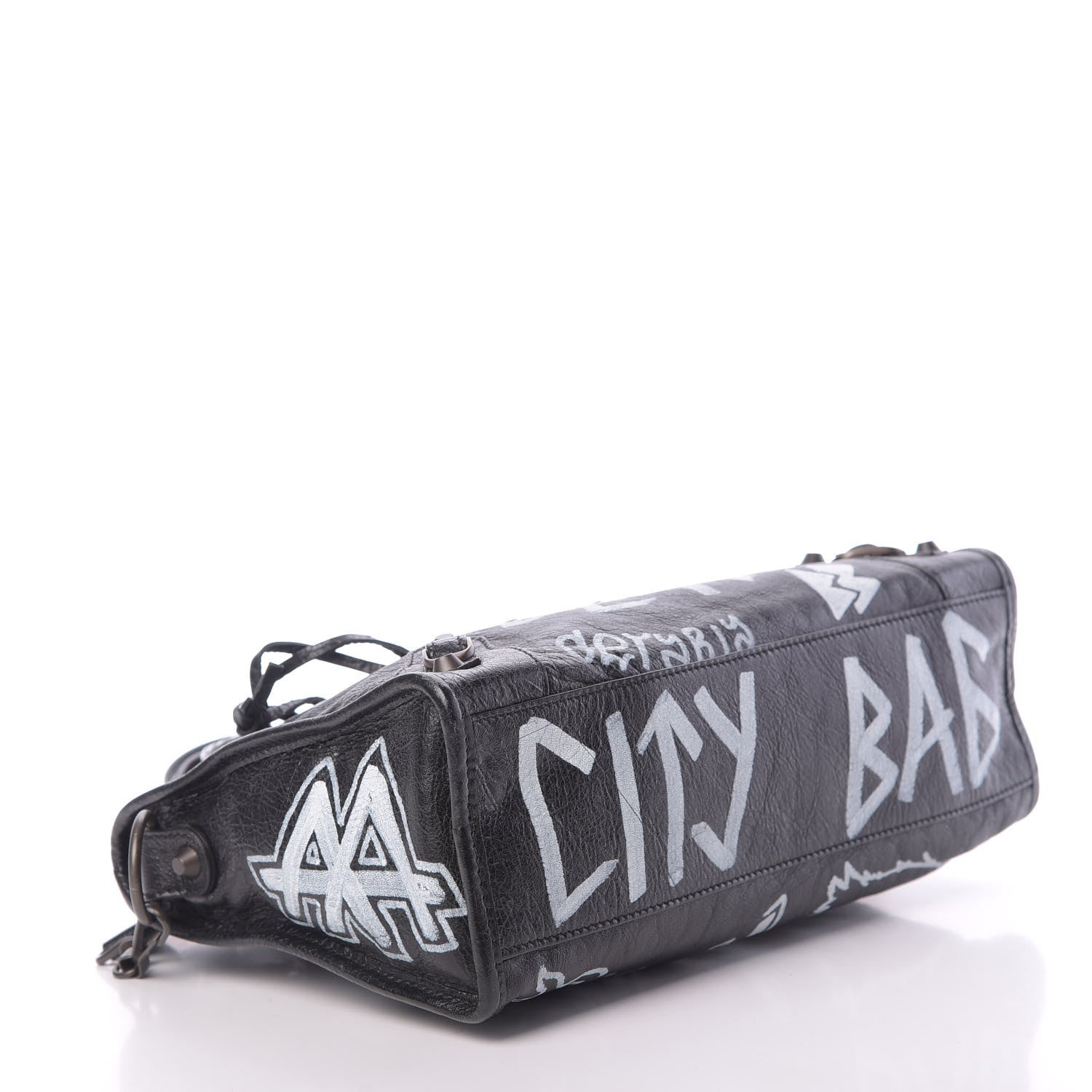 Balenciaga Agneau Classic Hardware Graffiti All Over S City Black 4 of 12