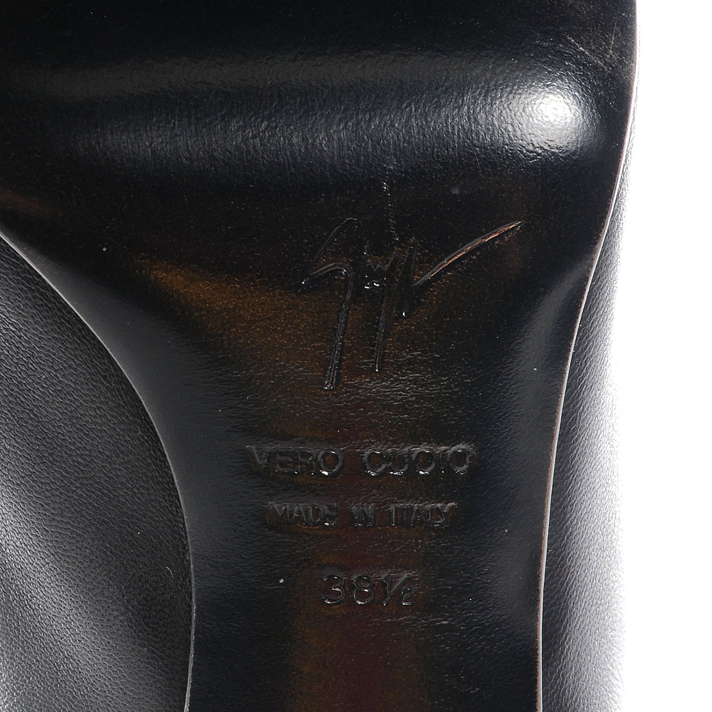 GIUSEPPEZANOTTILeatherColorBlockPeepToeHeels38.5Black