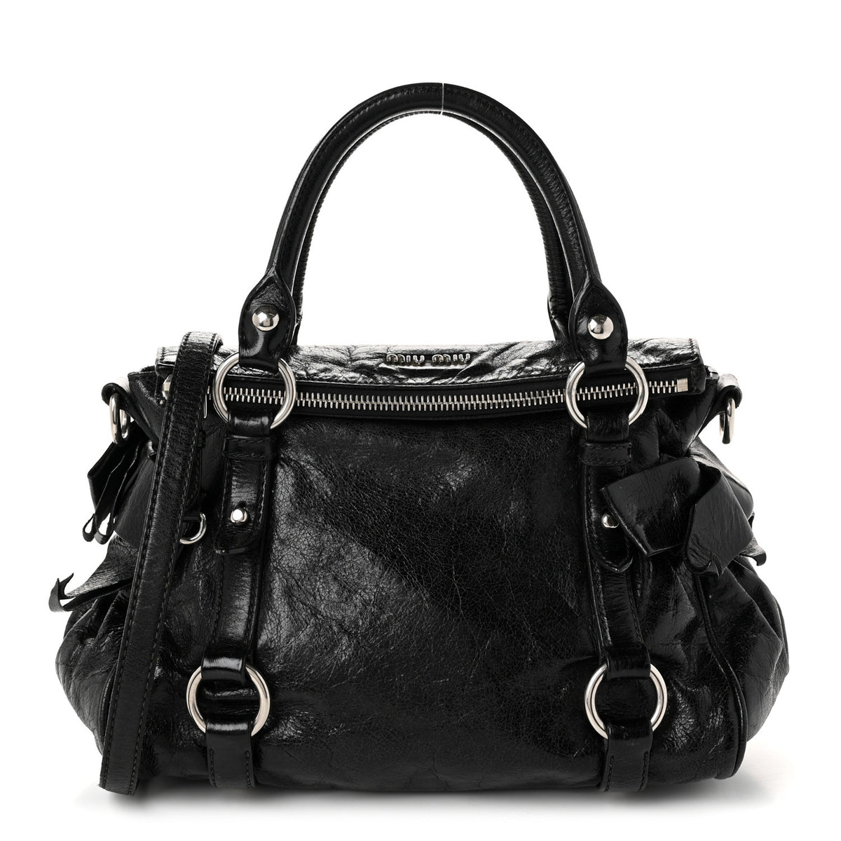 Vitello Lux Mini Bow Bag Black