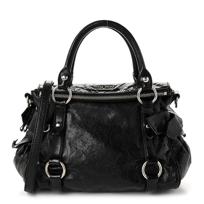 Miu Miu Vitello Lux Mini Bow Bag Black 1 of 10