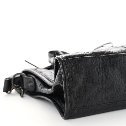 Balenciaga Agneau Classic Hardware S City Logo Strap Black White 8 of 9