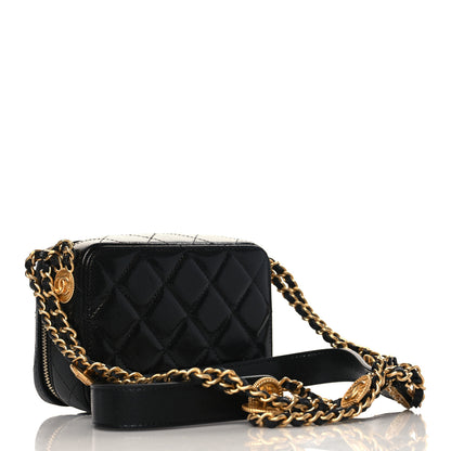 Chanel Caviar Quilted Twist Your Buttons Clutch With Chain Black 3 of 9