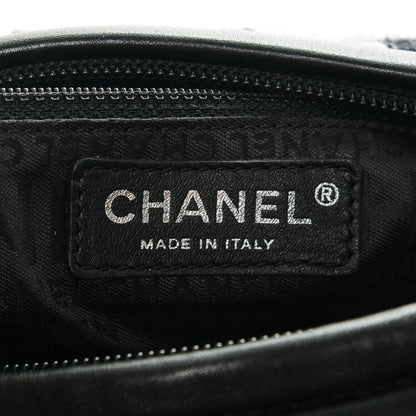 Chanel Tweed Quilted Camellia Shoulder Bag Black 7 of 8