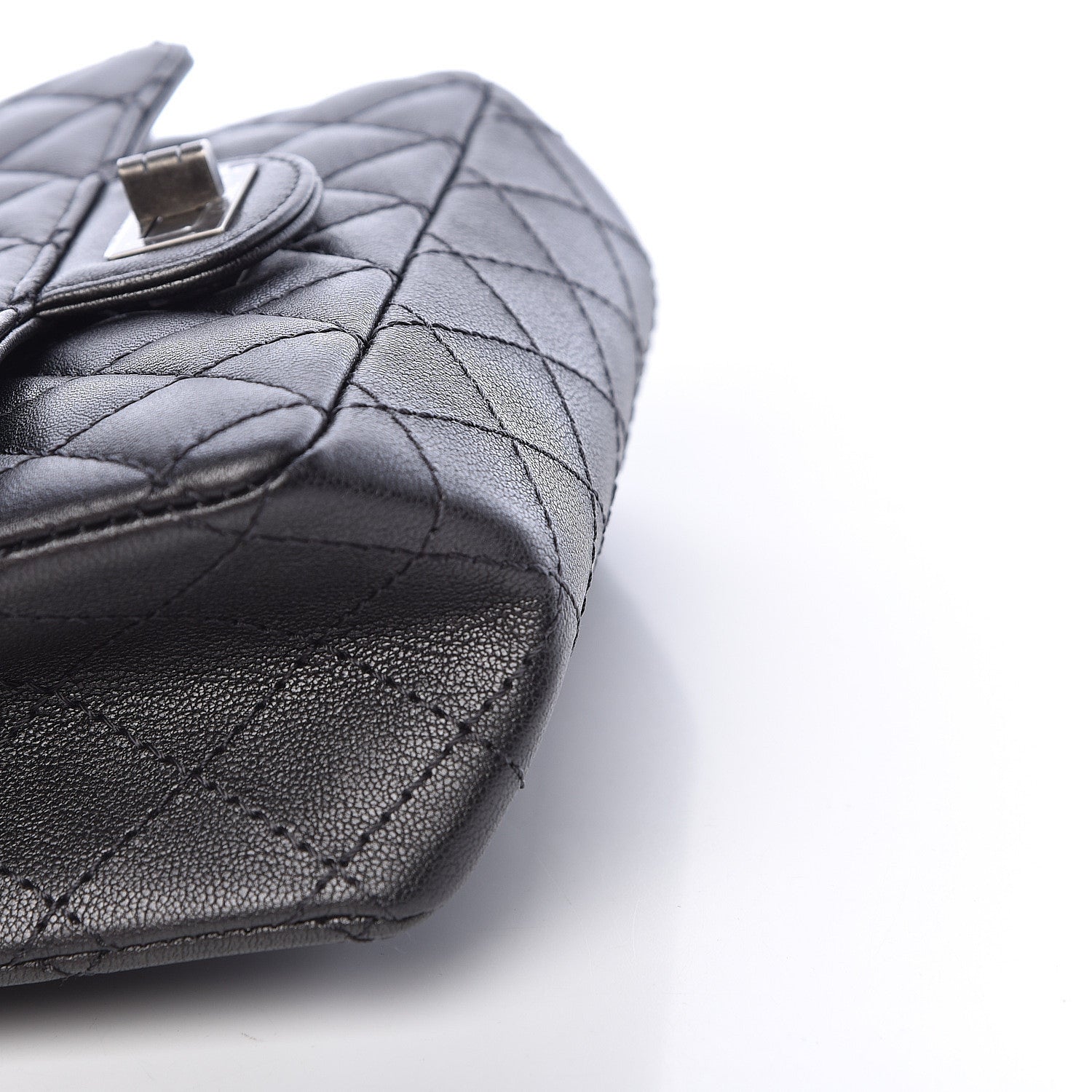 Chanel Metallic Sheepskin Quilted 2.55 Reissue Mini Flap Dark Silver 10 of 12