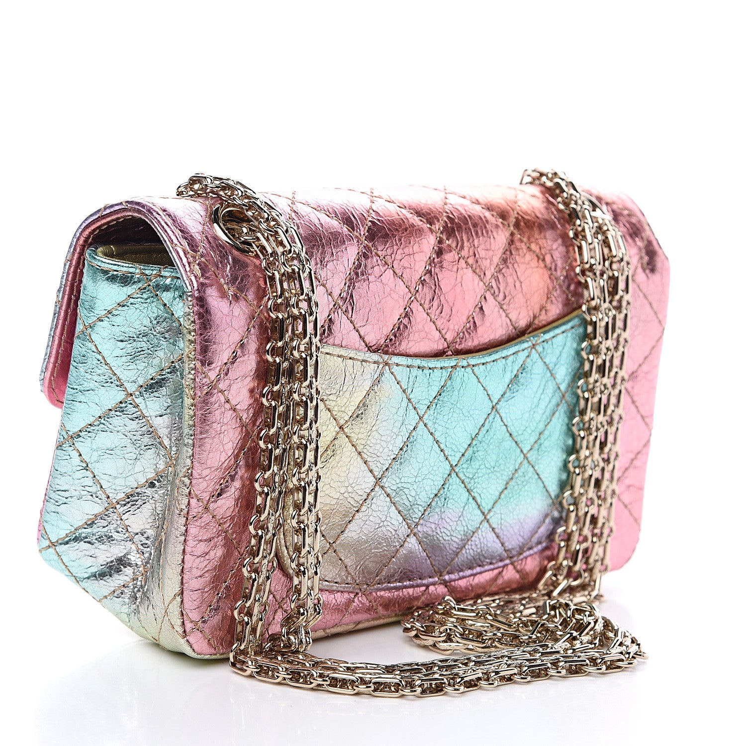Chanel Metallic Goatskin Quilted Mini 2.55 Reissue Flap Multicolor 2 of 9