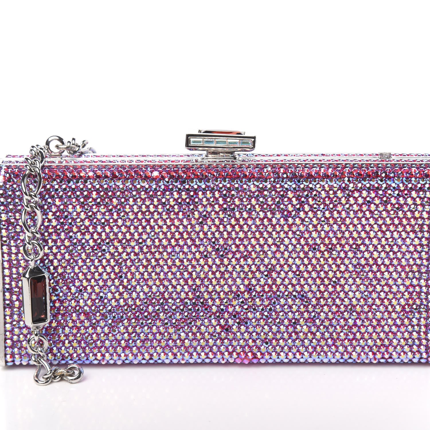 Judith Leiber Swarovski Crystal Minaudiere Clutch Pink 13 of 13