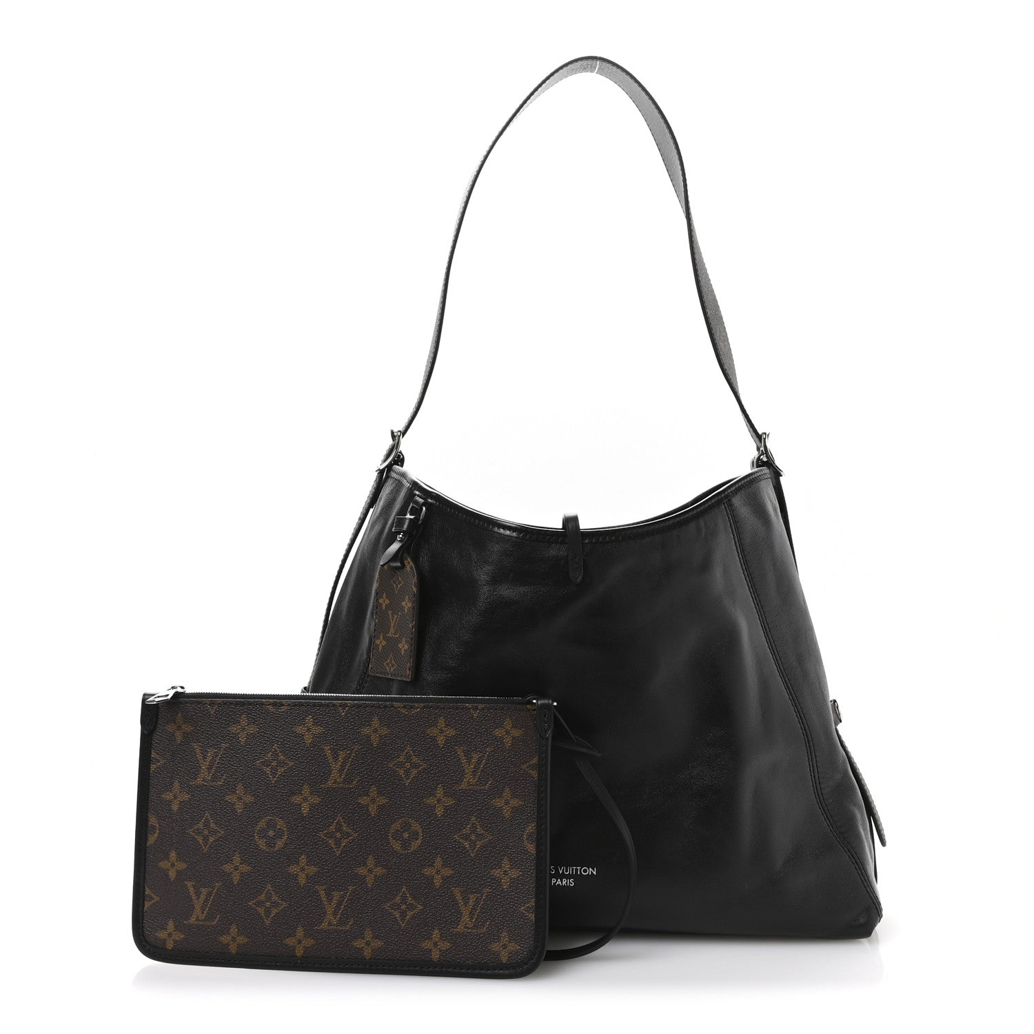 Louis Vuitton Lambskin CarryAll Vibe MM Black 3 of 10