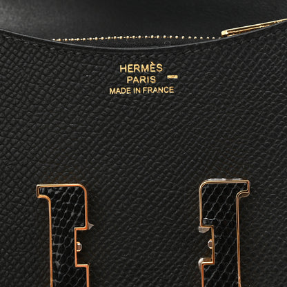 Hermes Epsom Lizard Constance Slim Wallet Black 7 of 9