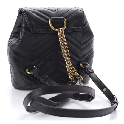 Gucci Calfskin Matelasse GG Marmont Flap Backpack Black 2 of 9