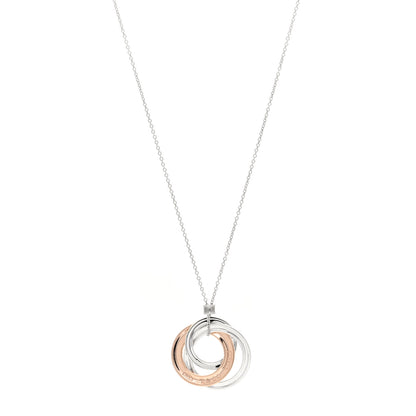 Tiffany Sterling Silver Rubedo 1837 Circles Pendant Necklace 1 of 6