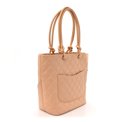 Chanel Calfskin Quilted Medium Cambon Tote Beige Black 3 of 12