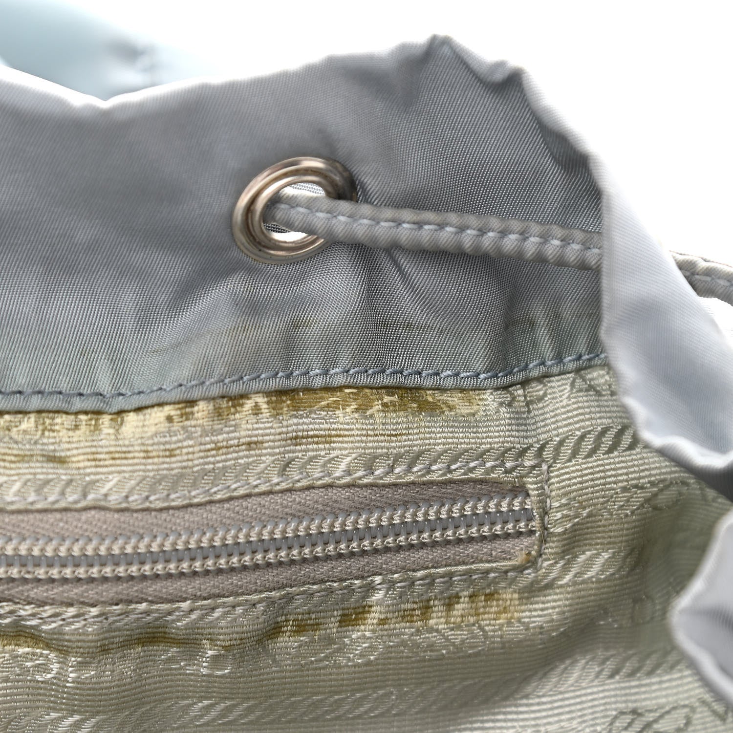 Prada Nylon Vela Patent Backpack Argento 7 of 17