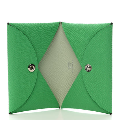 Hermes Epsom Verso Calvi Card Case Vert Comics Vert Fizz 5 of 8