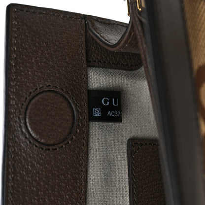 Gucci Monogram Jumbo GG Textured Dollar Calfskin Web Small Ophidia Chain Shoulder Bag Camel Ebony New Acero 7 of 9