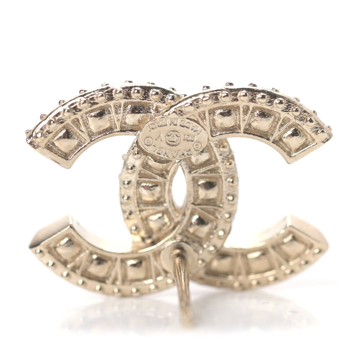 Crystal Timeless CC Earrings Light Gold