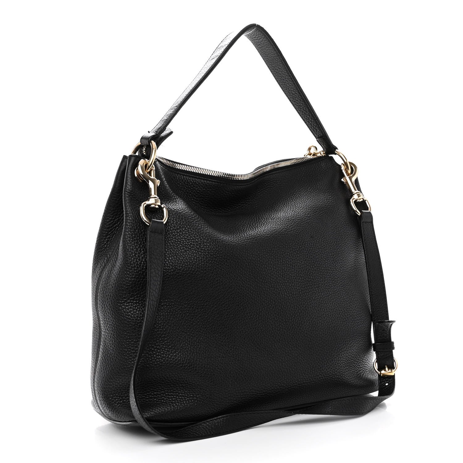 Gucci Pebbled Calfskin Large Soho Hobo Black 3 of 12
