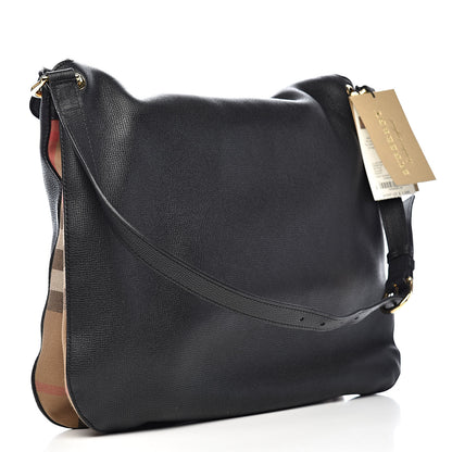 Burberry Derby Calfskin House Check Cornwall Hobo Black 3 of 12