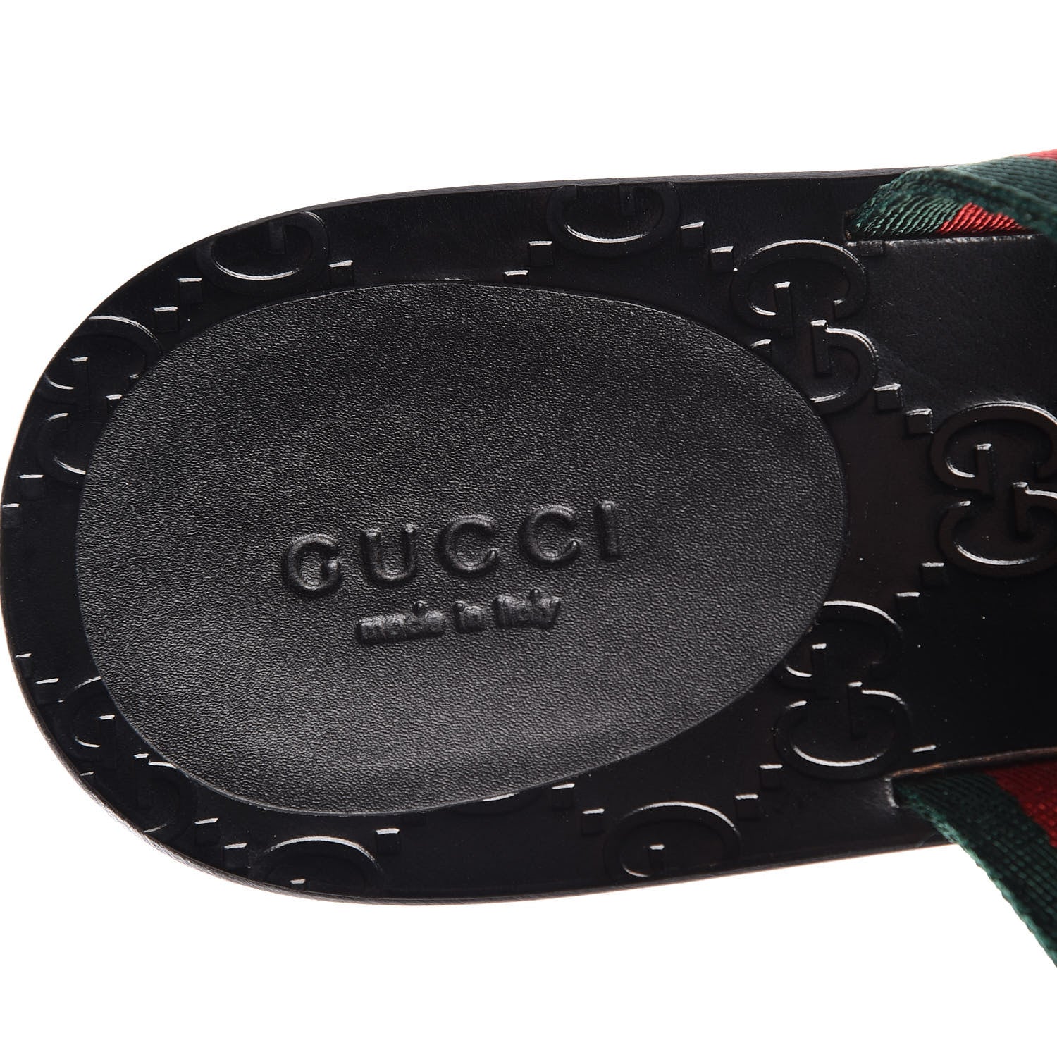 Gucci Nylon Guccissima Web Womens Thong Sandals 39 Green Red Black 7 of 8