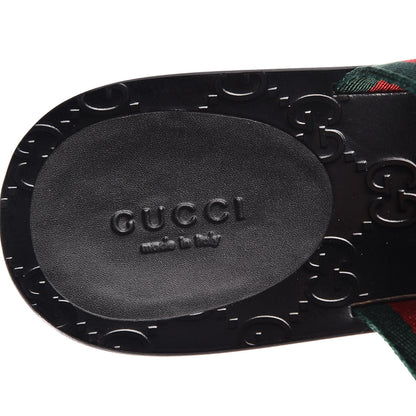 Gucci Nylon Guccissima Web Womens Thong Sandals 39 Green Red Black 7 of 8