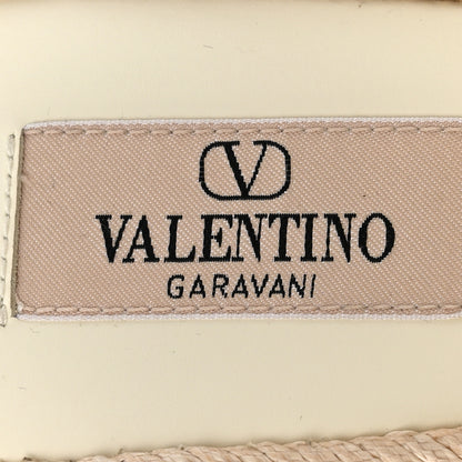 Valentino Garavani Raffia Calfskin Rockstud Ankle Strap Espadrille Caged Wedge Sandals 35 Ivory 8 of 10