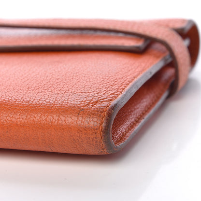 Hermes Chevre Mysore Kelly Longue Wallet Orange 10 of 22