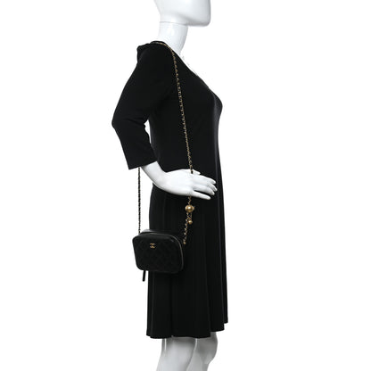 Chanel Lambskin Quilted CC Pearl Crush Camera Case Black 2 of 9
