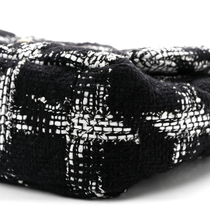 Chanel Tweed Quilted Medium Chanel 19 Flap Black White 10 of 11