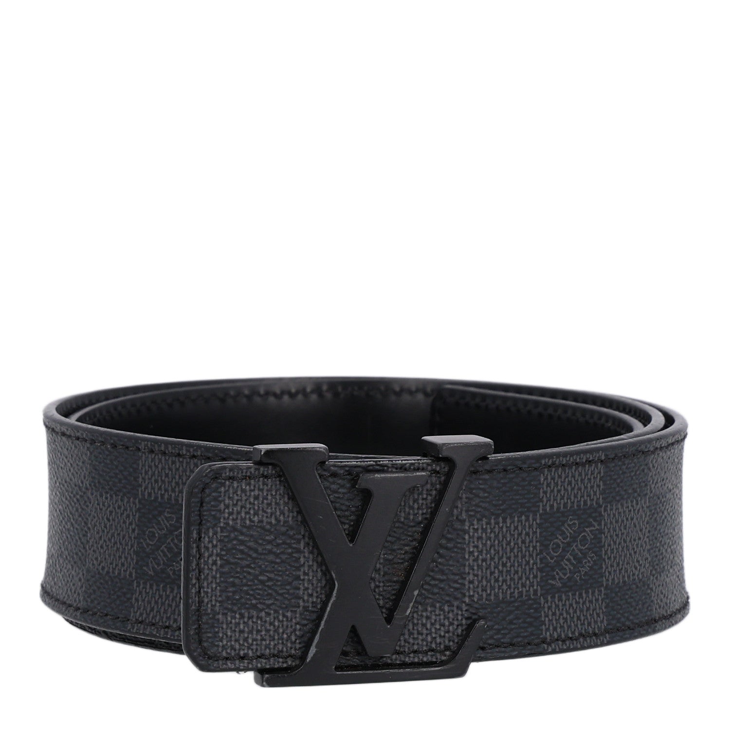 Louis Vuitton Calfskin Damier Eclipse 40mm LV Initiales Reversible 85 34 Belt 1 of 8