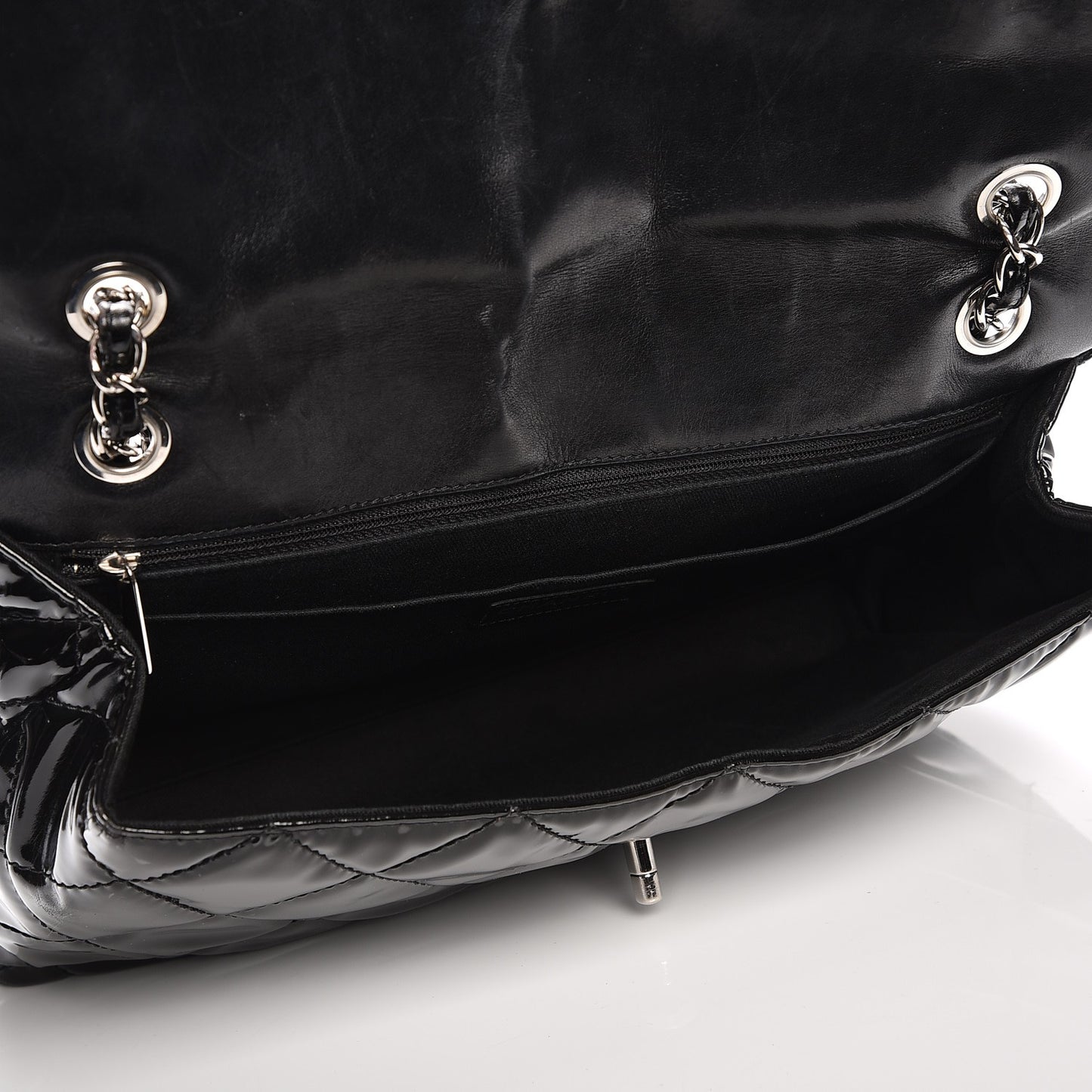 Vinyl Quilted In the Business Flap Bag Black