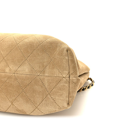 Chanel Suede Quilted Eyes On You Large Shopping Bag Beige 10 of 10