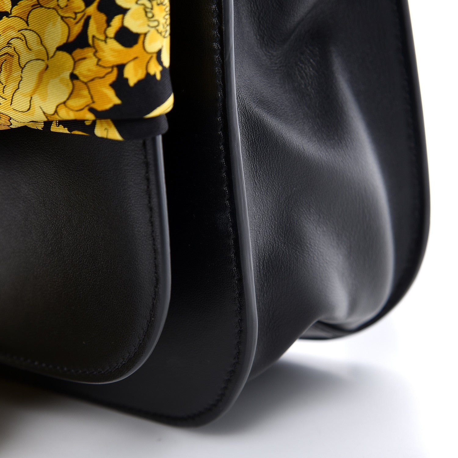 Versace Calfskin Shoulder Bag With Scarf Black 10 of 14