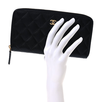 Chanel Caviar Quilted Large Gusset Zip Around Wallet Black 2 of 11