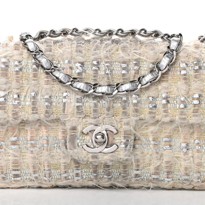 Chanel Tweed Quilted Single Flap Beige 9 of 12
