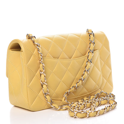 Chanel Lambskin Quilted Mini Rectangular Flap Yellow 3 of 16