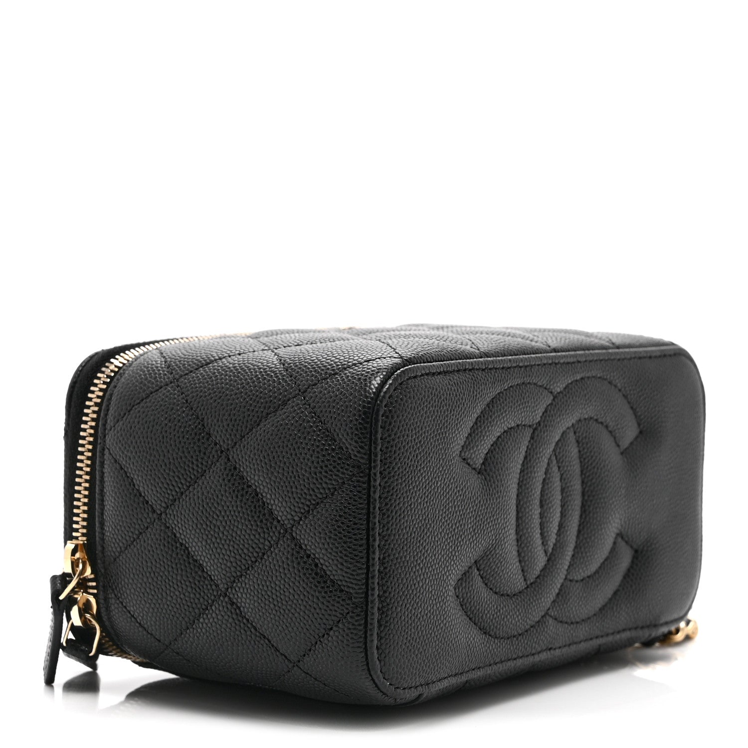 Chanel Caviar Quilted Small Vanity Case With Chain Black 9 of 11