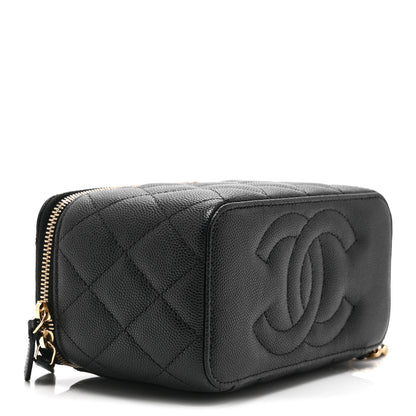 Chanel Caviar Quilted Small Vanity Case With Chain Black 9 of 11