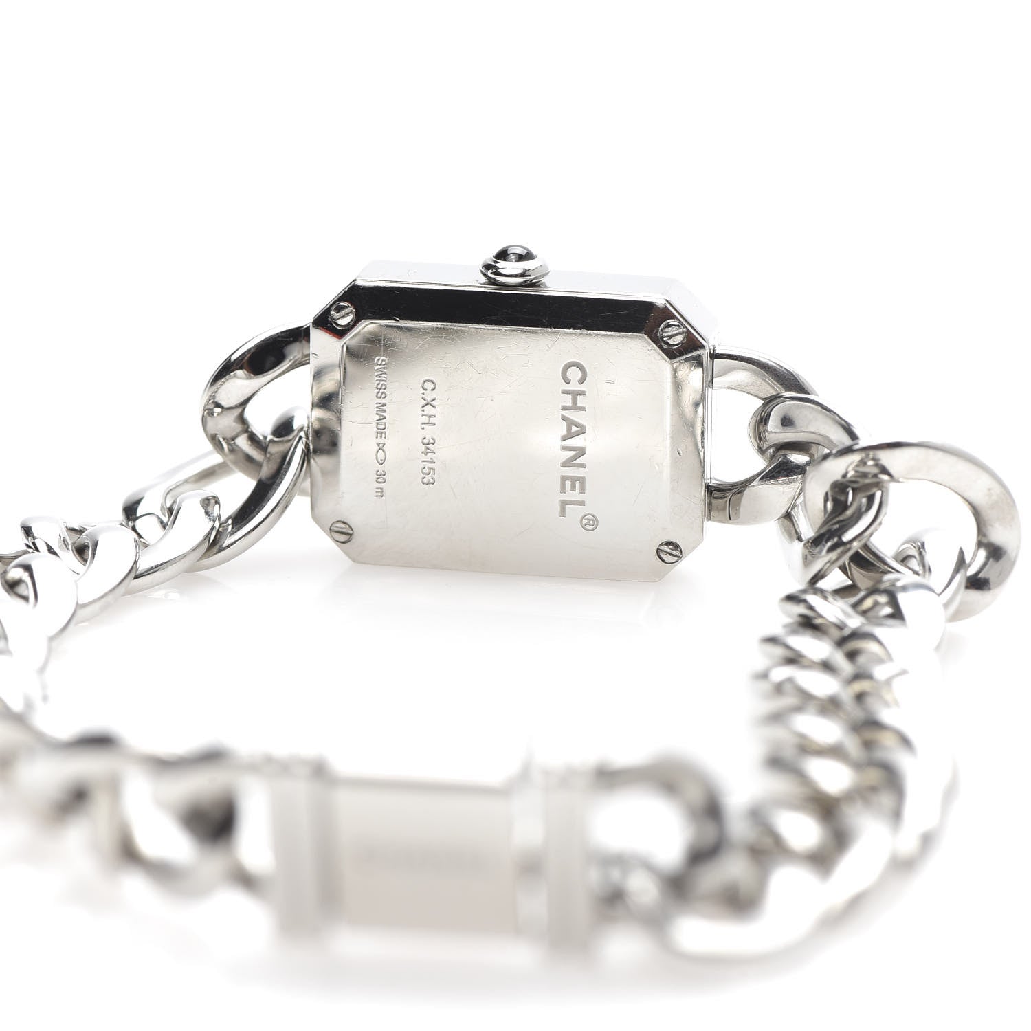 Chanel Stainless Steel 20mm Chain Premiere Quartz Watch Black L 5 of 8
