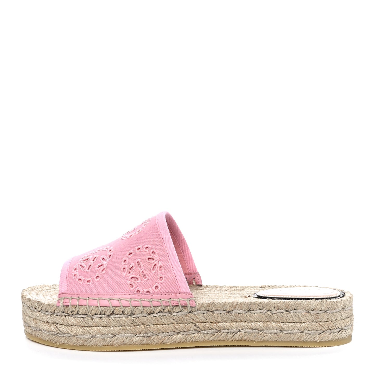 Canvas Interlocking G Damita Espadrille Sandals 38.5 Wild Rose