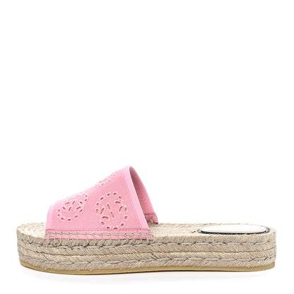 Gucci Canvas Interlocking G Damita Espadrille Sandals 38.5 Wild Rose 1 of 8