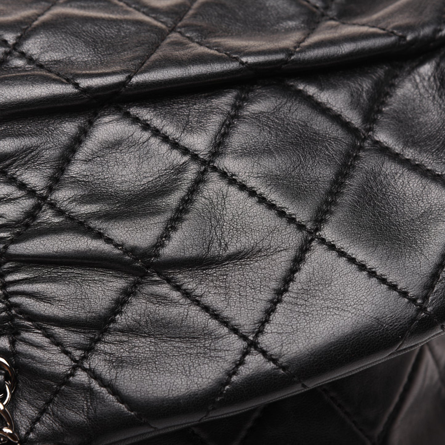 Lambskin Quilted Small Sharpei Flap Black