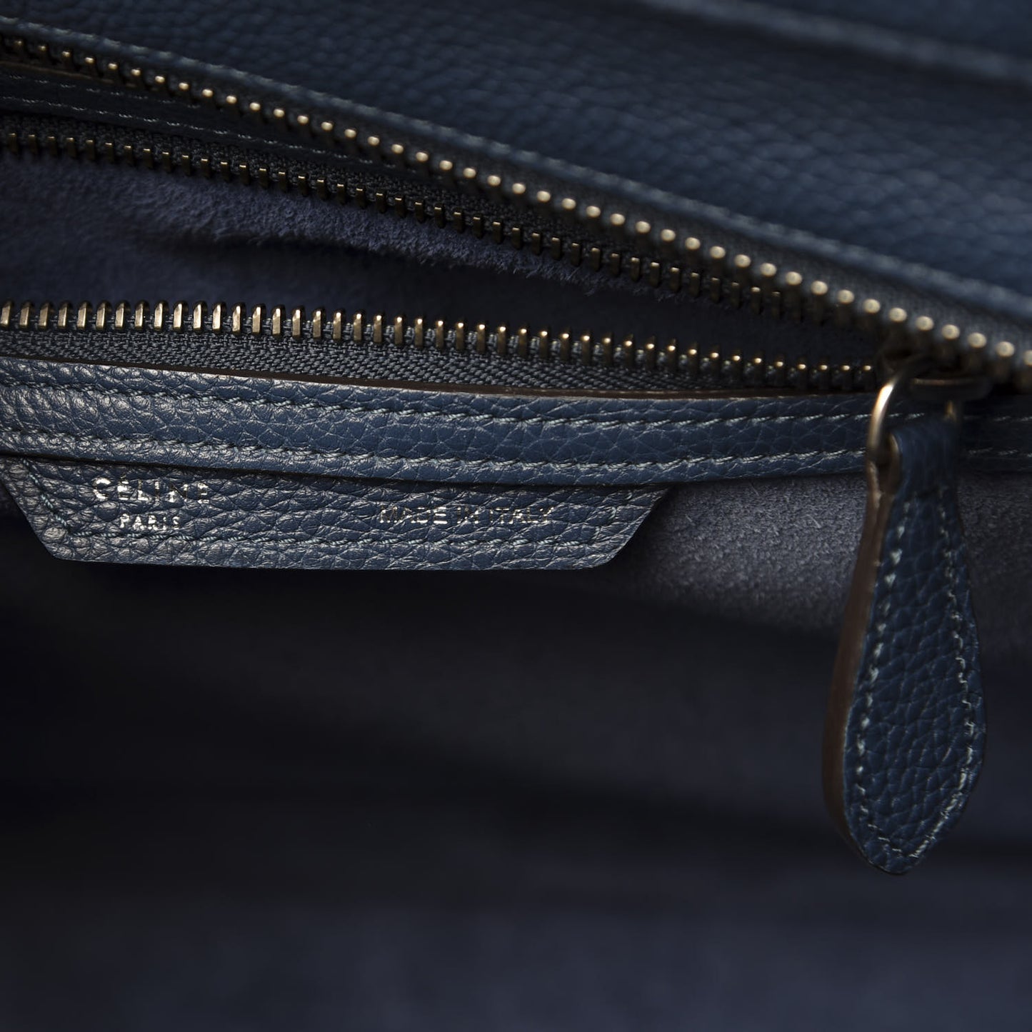 Baby Drummed Calfskin Micro Luggage Petrol