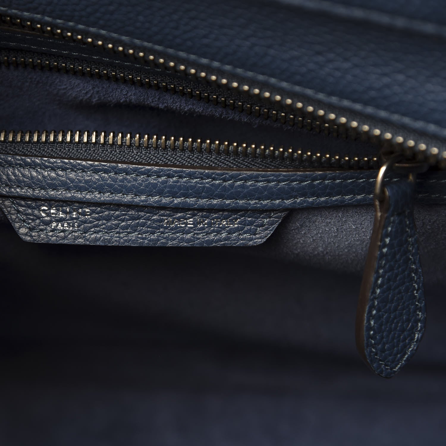 Celine Baby Drummed Calfskin Micro Luggage Petrol 6 of 15