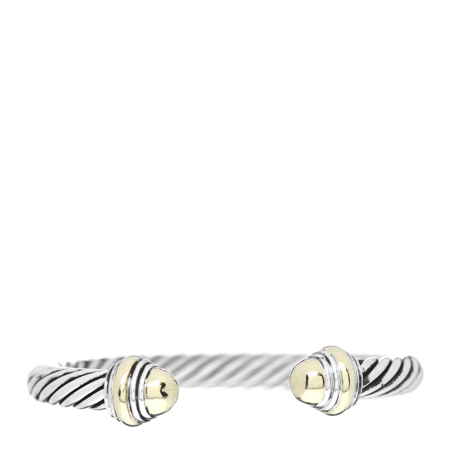 David Yurman Sterling Silver 14K Yellow Gold 7mm Cable Classics Bracelet 1 of 3