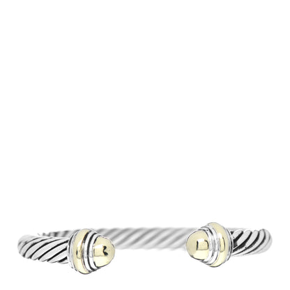 David Yurman Sterling Silver 14K Yellow Gold 7mm Cable Classics Bracelet 1 of 3