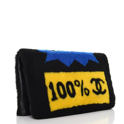 Chanel Shearling Lambskin 100% Clutch Black 3 of 8