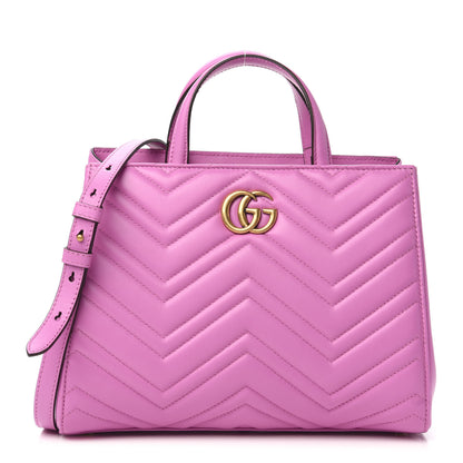 Gucci Calfskin Matelasse Small GG Marmont Tote Candy Mousse 1 of 10